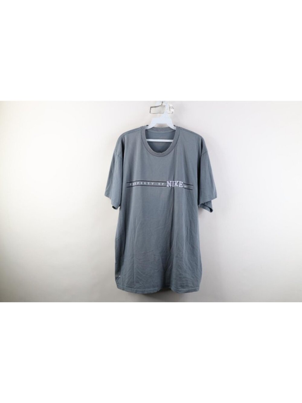 Vintage Y2K Mens Size XL Travis Scott Mini Swoosh Spell Out T-Shirt Steel Blue